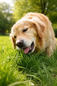 why do dogs eat grass