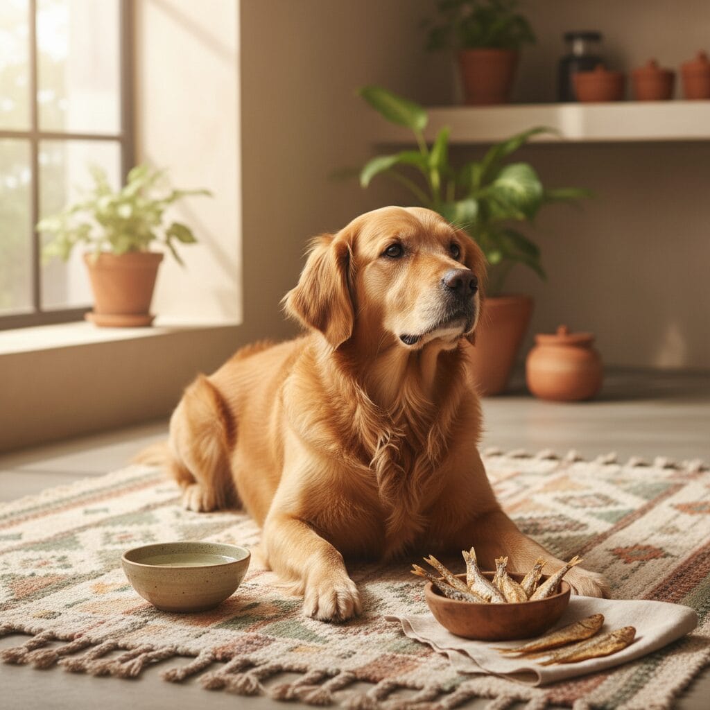 Dehydrated Sardines for Dogs: Why Indian Dogs Need Omega-3 from Whole Fish, Not Capsules 1 Healthy dog — omega 3 for dogs India
