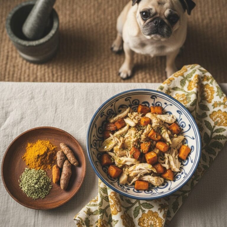 Home-cooked dog meal — pug diet India