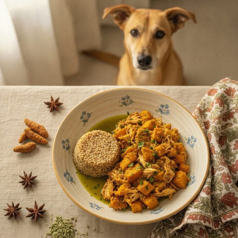 Home-cooked dog meal — eat bajra in winter India