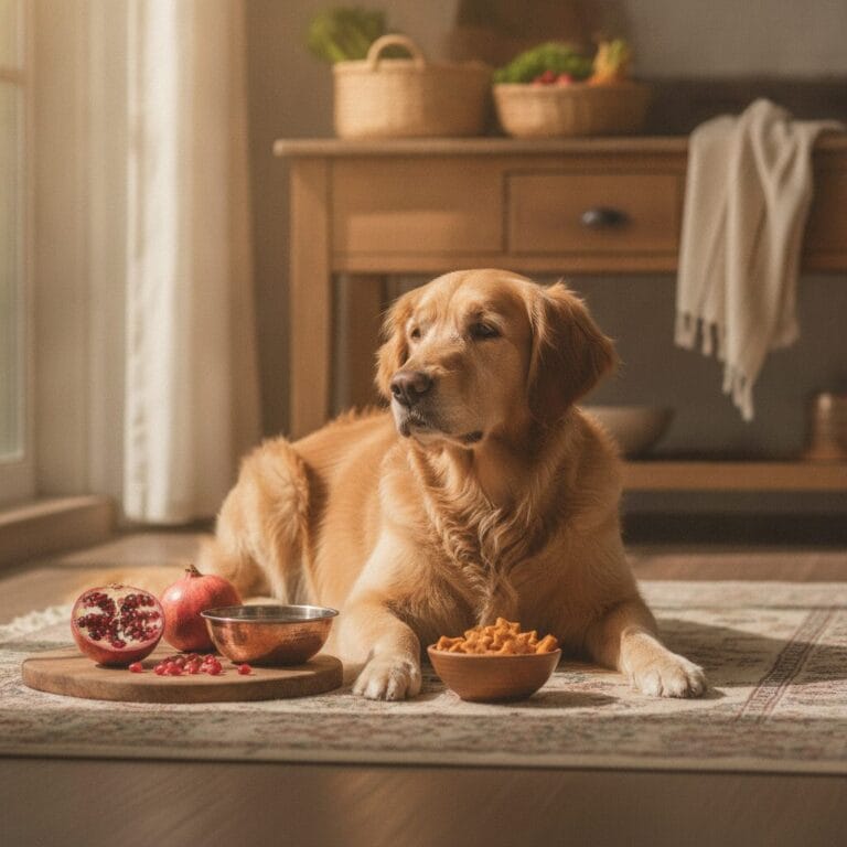 Healthy dog — pomegranate for senior indian dogs antioxidants