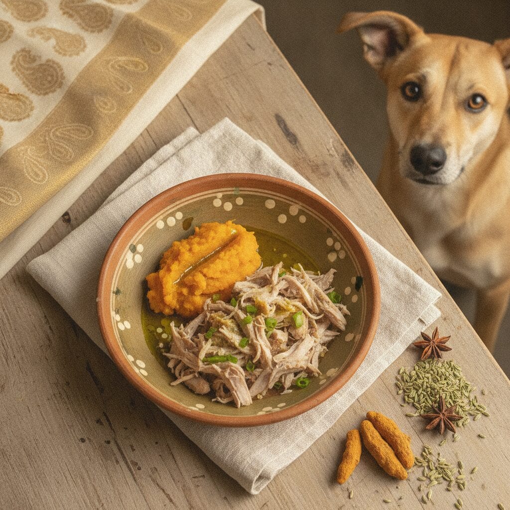 Home-cooked dog meal — protein chicken allergic Indian dogs