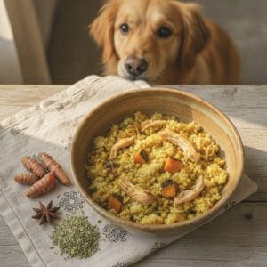 Home-cooked dog meal — sick dogs safe indian recipe