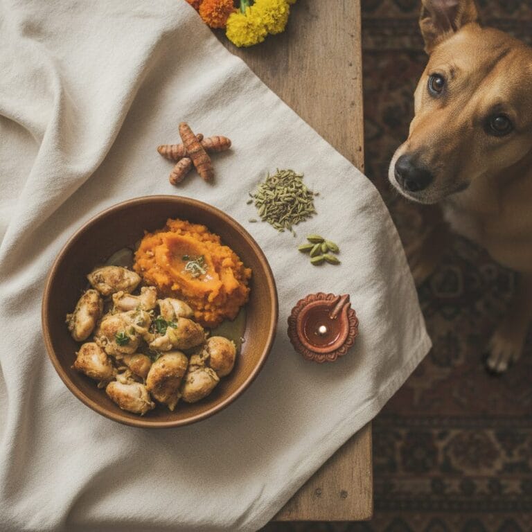 Home-cooked dog meal — Best Dog-Safe Treats for Indian Festivals: Rakhi & Diwali