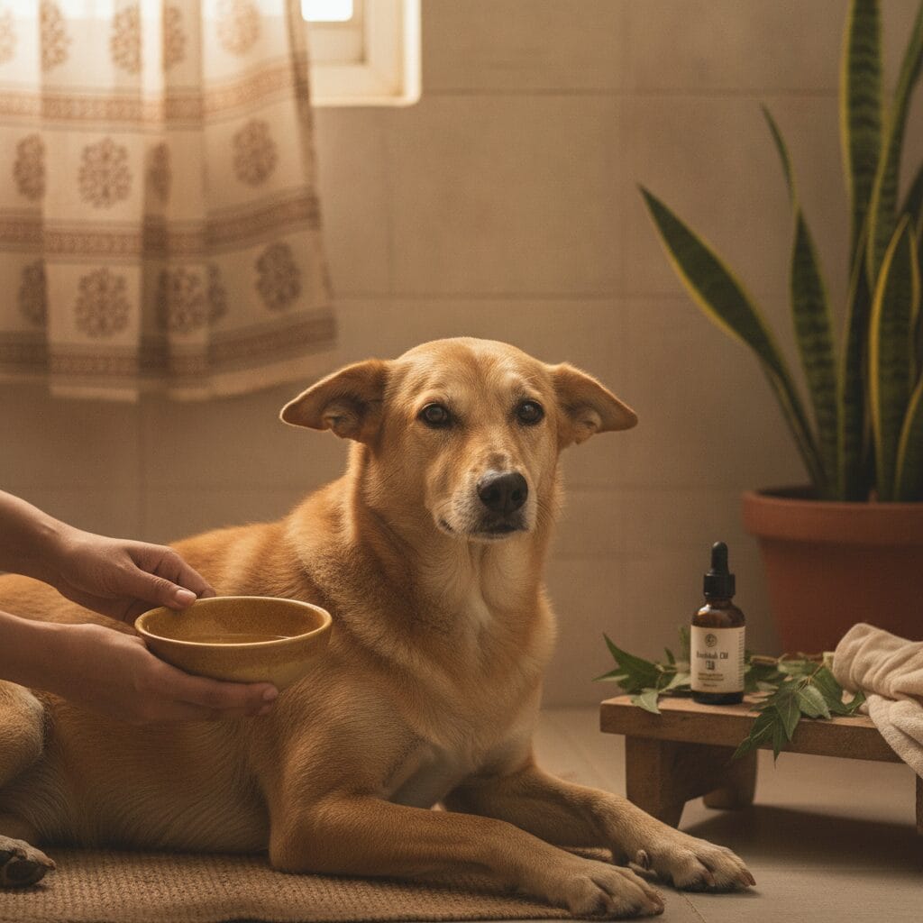 Cat Skin Problems India: Can Baobab Oil Help with Fur Loss & Dandruff? 1 Calm dog being groomed — cat skin problems India