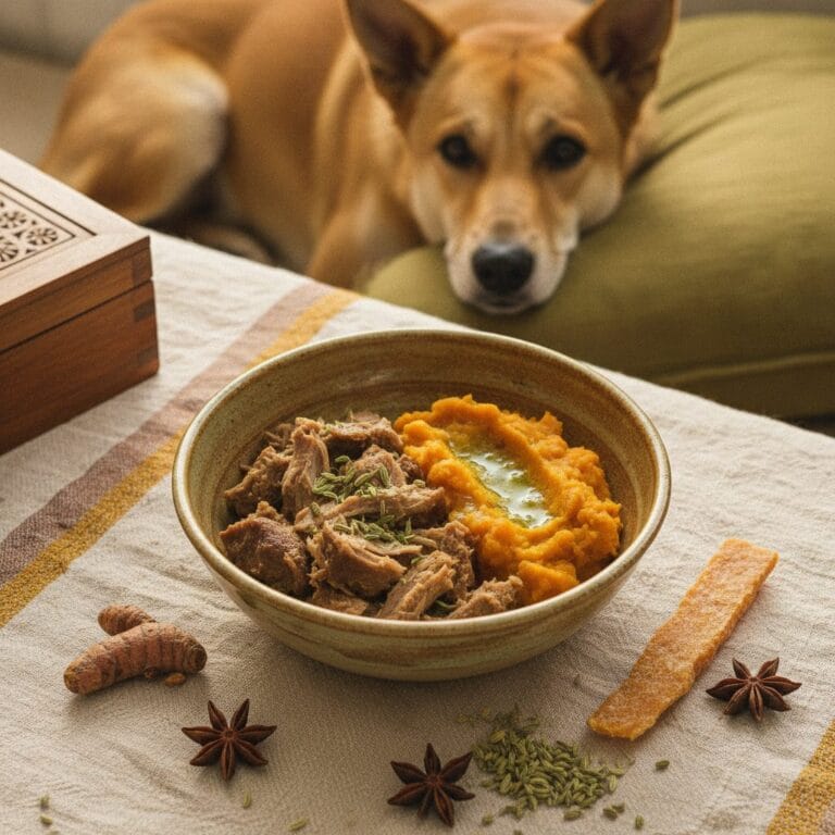 Home-cooked dog meal — novel proteins Indian dogs allergies