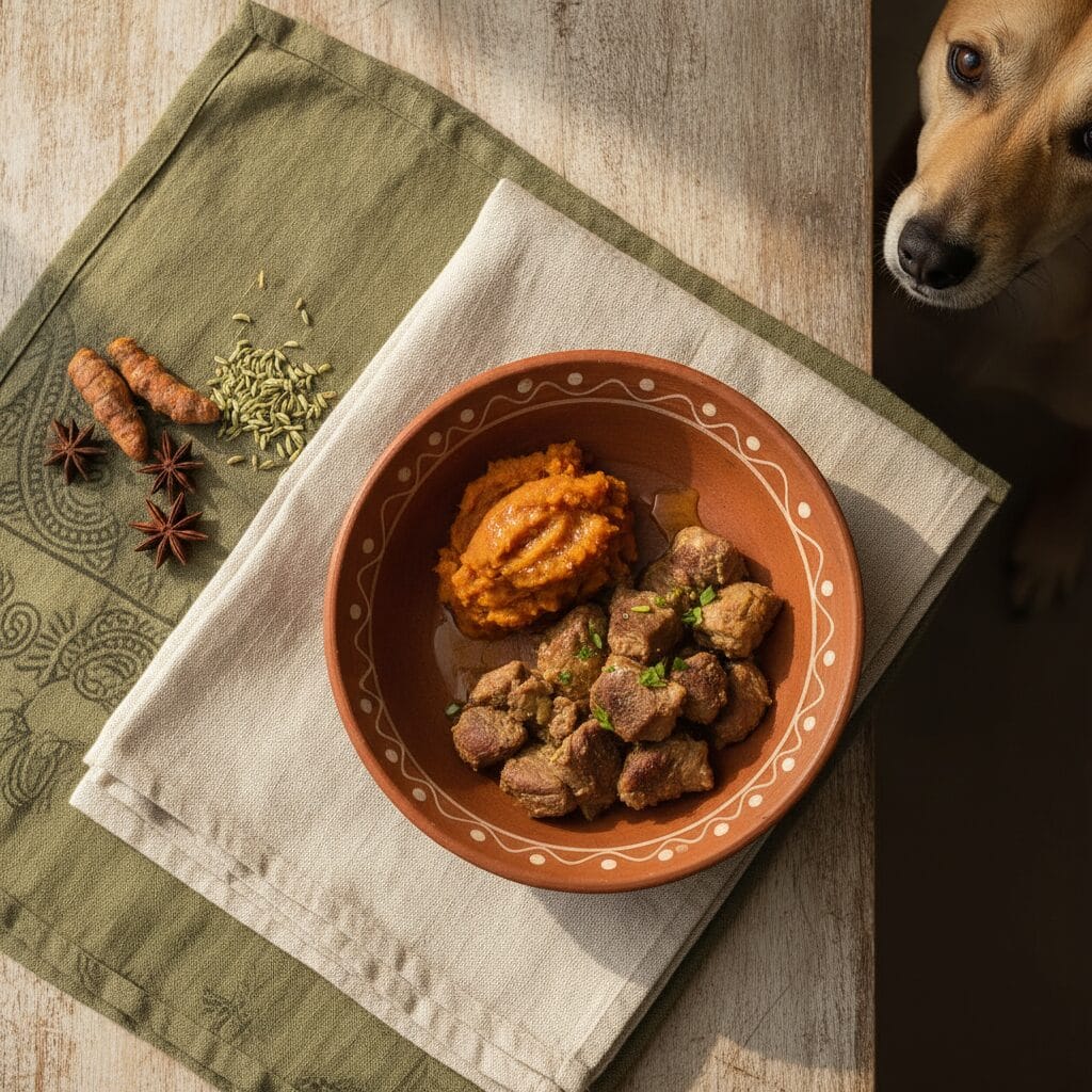 Home-cooked dog meal — mutton for dog recovery India